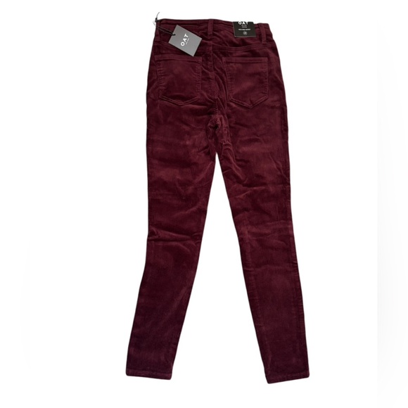 NWT Oat NY Burgundy Corduroy High Rise Skinny Jeans with Stretch size 25 - Picture 3 of 7
